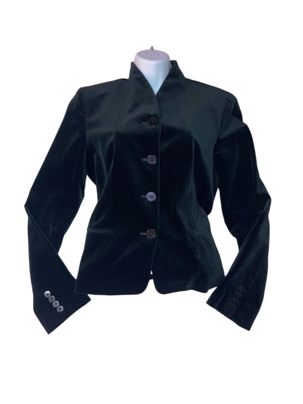 Lauren Ralph Lauren Black Velvet Button Blazer Vintage - Size: 8